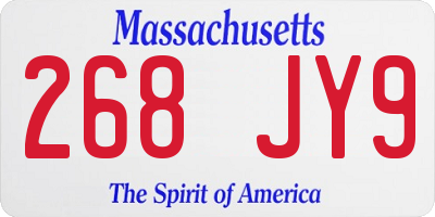 MA license plate 268JY9