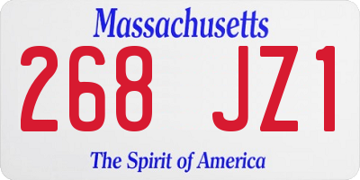 MA license plate 268JZ1