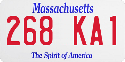 MA license plate 268KA1
