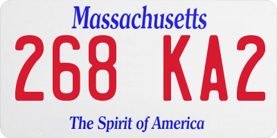 MA license plate 268KA2