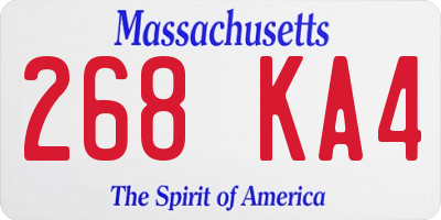 MA license plate 268KA4