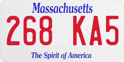 MA license plate 268KA5