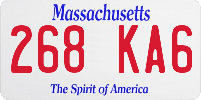 MA license plate 268KA6