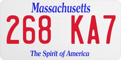 MA license plate 268KA7
