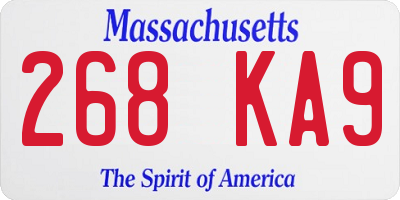 MA license plate 268KA9