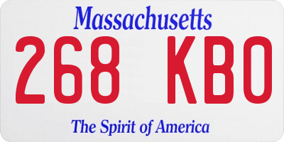 MA license plate 268KB0