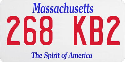MA license plate 268KB2