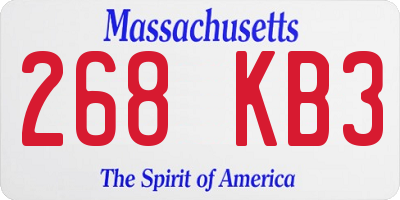 MA license plate 268KB3