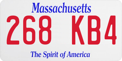 MA license plate 268KB4
