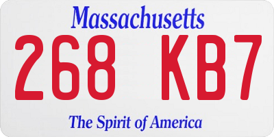 MA license plate 268KB7