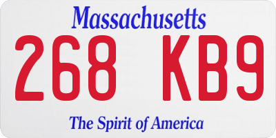 MA license plate 268KB9