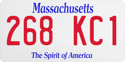 MA license plate 268KC1