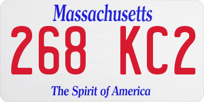MA license plate 268KC2