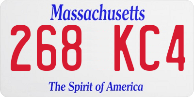 MA license plate 268KC4