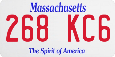 MA license plate 268KC6