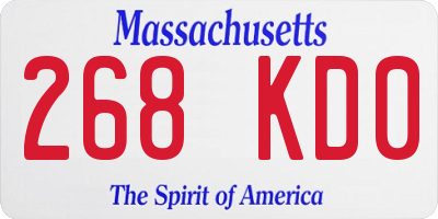 MA license plate 268KD0
