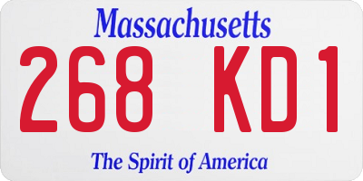 MA license plate 268KD1