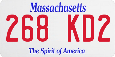 MA license plate 268KD2