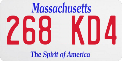 MA license plate 268KD4