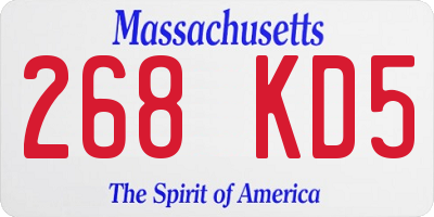 MA license plate 268KD5