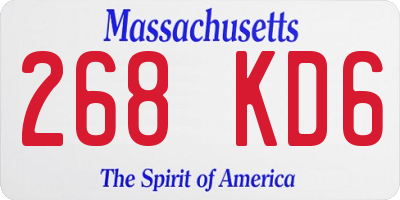 MA license plate 268KD6
