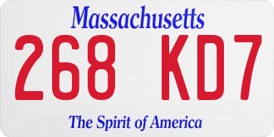 MA license plate 268KD7