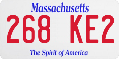 MA license plate 268KE2