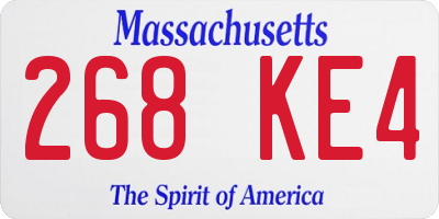 MA license plate 268KE4