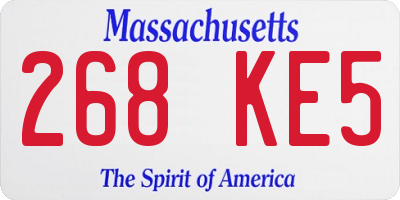 MA license plate 268KE5