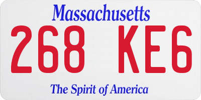 MA license plate 268KE6