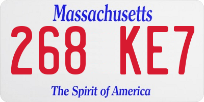 MA license plate 268KE7