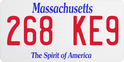 MA license plate 268KE9
