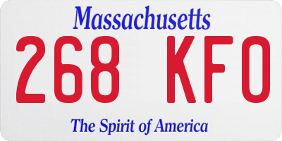 MA license plate 268KF0