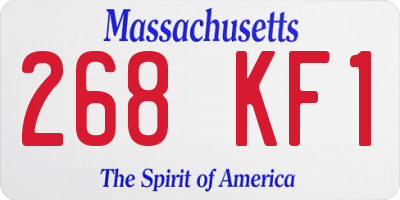 MA license plate 268KF1