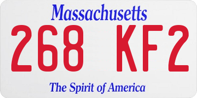 MA license plate 268KF2