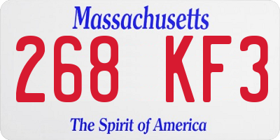 MA license plate 268KF3