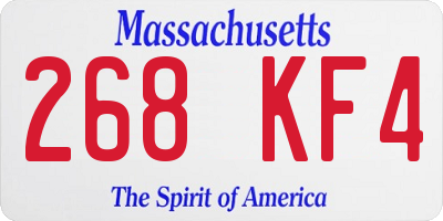 MA license plate 268KF4