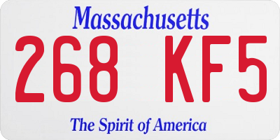 MA license plate 268KF5