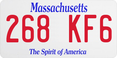 MA license plate 268KF6