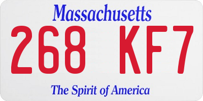 MA license plate 268KF7