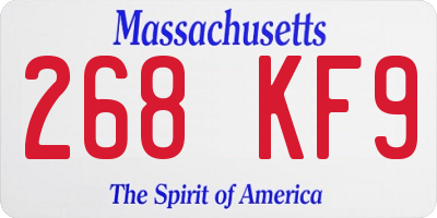 MA license plate 268KF9