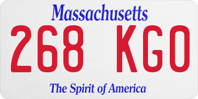 MA license plate 268KG0