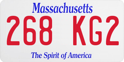 MA license plate 268KG2