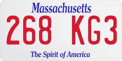 MA license plate 268KG3
