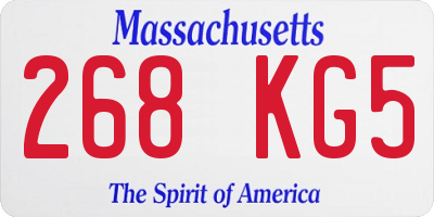MA license plate 268KG5