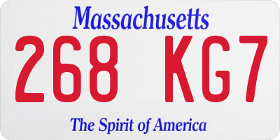 MA license plate 268KG7
