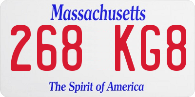 MA license plate 268KG8