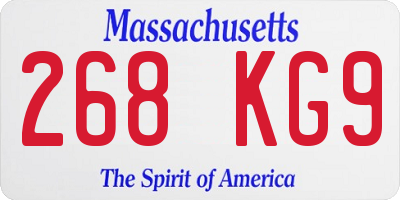 MA license plate 268KG9