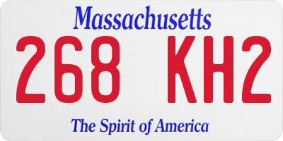 MA license plate 268KH2