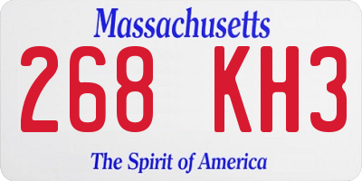 MA license plate 268KH3